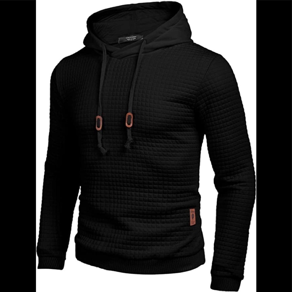 New Mens Hoodie Sweater Ribbed Stretchable Heat Lasting w Drawstring